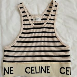 Celine striped sport bra